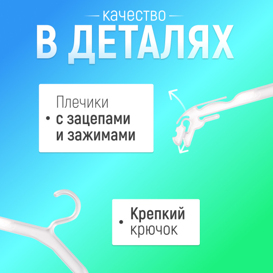 Вешалка-плечики Бельевая прозрачная 7VVHPLTRUND34